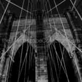 Cable Web Brooklyn Bridge Night Black and White Square Cable Web Brooklyn Bridge Night black and white