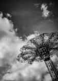Coney Island Parachute Ride Black and White Vertical Coney Island Parachute Ride black and white