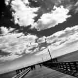 Coney Island Pier Black and White Square Coney Island Pier black and white