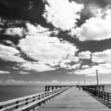 Coney Island Pier Black and White Square Coney Island Pier black and white