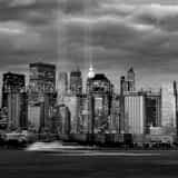 Hudson River Ferry Boat Black and White Square Hudson River Ferry Boat black and white