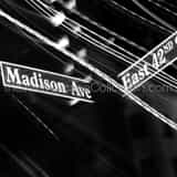 Madison Ave Street Sign Black and White Square Madison Ave Street Sign black and white
