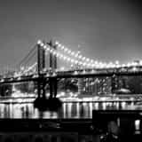 Manhattan Bridge Over East River Black and White Square Manhattan Bridge Over East River black and white
