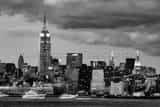 Midtown Manhattan Skyline At Dusk Black and White Horizontal Midtown Manhattan Skyline At Dusk black and white