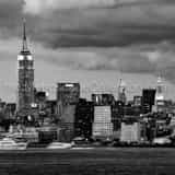 Midtown Manhattan Skyline At Dusk Black and White Square Midtown Manhattan Skyline At Dusk black and white