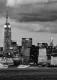Midtown Manhattan Skyline At Dusk Black and White Vertical Midtown Manhattan Skyline At Dusk black and white