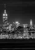 Midtown Manhattan Skyline Black and White Vertical Midtown Manhattan Skyline black and white