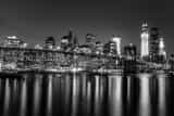 New York City Skyline With Brooklyn Bridge Black and White Horizontal New York City Skyline With Brooklyn Bridge black and white