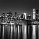 New York City Skyline With Brooklyn Bridge Black and White Square New York City Skyline With Brooklyn Bridge black and white