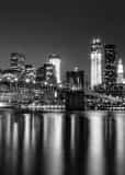 New York City Skyline With Brooklyn Bridge Black and White Vertical New York City Skyline With Brooklyn Bridge black and white
