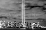 Nyc Skyline September 11 Lights Black and White Horizontal Nyc Skyline September 11 Lights black and white