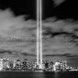 Nyc Skyline September 11 Lights Black and White Square Nyc Skyline September 11 Lights black and white