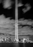 Nyc Skyline September 11 Lights Black and White Vertical Nyc Skyline September 11 Lights black and white