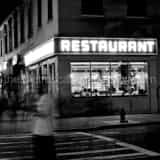 Seinfeld Restaurant Black and White Square Seinfeld Restaurant black and white