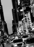 Taxi Cabs In Times Square Black and White Vertical Taxi Cabs In Times Square black and white