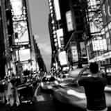 Times Square Tourists Black and White Square Times Square Tourists black and white