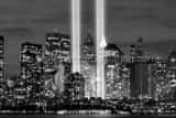 Tribute In Light Lower Manhattan September 11 Black and White Horizontal Tribute In Light Lower Manhattan September 11 black and white