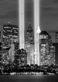 Tribute In Light Lower Manhattan September 11 Black and White Vertical Tribute In Light Lower Manhattan September 11 black and white