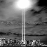 Tribute In Lights 911 Lower Manhattan Black and White Square Tribute In Lights 911 Lower Manhattan black and white
