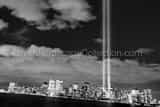 Tribute Lights From Ground Zero Black and White Horizontal Tribute Lights From Ground Zero black and white