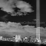 Tribute Lights From Ground Zero Black and White Square Tribute Lights From Ground Zero black and white