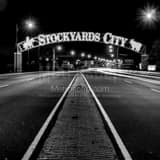 Okc Stockyards City Black and White Square Okc Stockyards City black and white