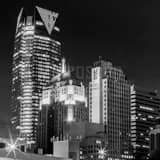 Oklahoma City Skyline Black and White Square Oklahoma City Skyline black and white
