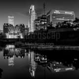 Omaha Skyline Gene Leahy Mall Black and White Square Omaha Skyline Gene Leahy Mall black and white