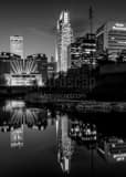 Omaha Skyline Gene Leahy Mall Black and White Vertical Omaha Skyline Gene Leahy Mall black and white
