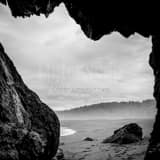Small Cave Along Oregon Coast Black and White Square Small Cave Along Oregon Coast black and white