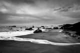 Small Stream Reaches Pacific Ocean Black and White Horizontal Small Stream Reaches Pacific Ocean black and white