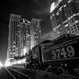 Church Street Station Train Black and White Square Church Street Station Train black and white