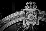 Clock Arch On Wall Street Black and White Horizontal Clock Arch On Wall Street black and white