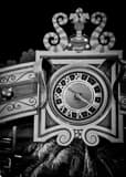 Clock Arch On Wall Street Black and White Vertical Clock Arch On Wall Street black and white