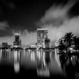 Downtown Orlando Florida Black and White Square Downtown Orlando Florida black and white