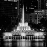 Lake Eola Linton Allen Fountain Black and White Square Lake Eola Linton Allen Fountain black and white