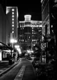 Orange Avenue In Downtown Orlando Black and White Vertical Orange Avenue In Downtown Orlando black and white
