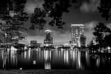 Orlando Skyline Black and White Horizontal Orlando Skyline black and white