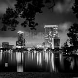 Orlando Skyline Black and White Square Orlando Skyline black and white