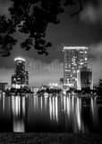 Orlando Skyline Black and White Vertical Orlando Skyline black and white