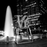 LOVE Sculpture In Love Park Black and White Square LOVE Sculpture In Love Park black and white