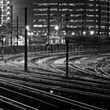 Amtrak Tracks 30th Street Station Black and White Square Amtrak Tracks 30th Street Station black and white