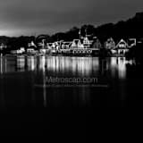 Boathouse Row Black and White Square Boathouse Row black and white