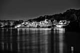 Boathouse Row On Schuylkill River Black and White Horizontal Boathouse Row On Schuylkill River black and white