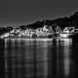 Boathouse Row On Schuylkill River Black and White Square Boathouse Row On Schuylkill River black and white