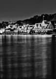 Boathouse Row On Schuylkill River Black and White Vertical Boathouse Row On Schuylkill River black and white