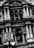 Dont Block Box Sign City Hall Black and White Vertical Dont Block Box Sign City Hall black and white