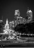 Downtown Philadelphia Skyline Black and White Vertical Downtown Philadelphia Skyline black and white