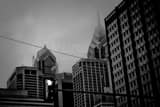 Foggy Philadelphia Cityscape Black and White Horizontal Foggy Philadelphia Cityscape black and white