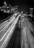 I76 Through Downtown Philadelphia Black and White Vertical I76 Through Downtown Philadelphia black and white